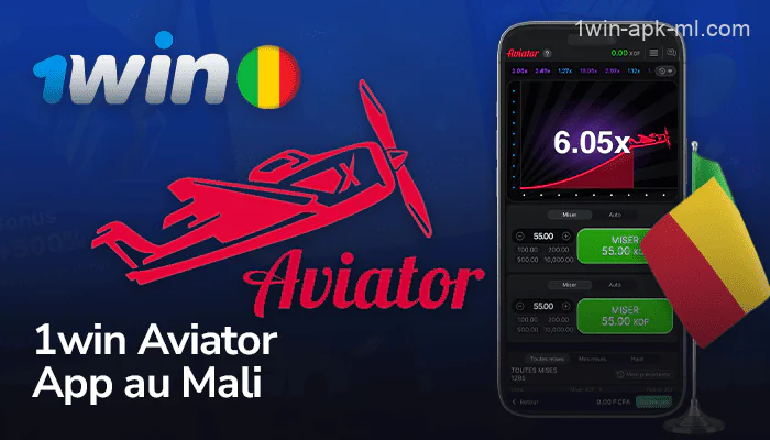 Jeu d'aviation Aviator dans l'application mobile 1win Mali