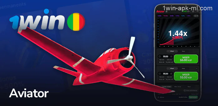 Jeu d'urgence Aviator sur l'application mobile 1win