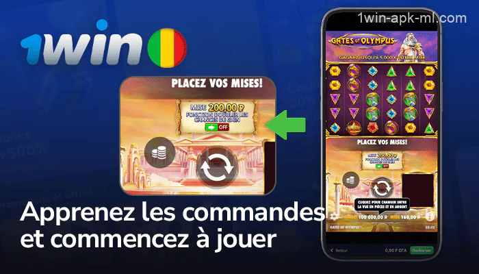 Placez vos mises et commencez à jouer sur l'application mobile 1win