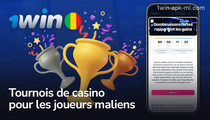 Tournois de casino pour les joueurs maliens sur l'application 1win