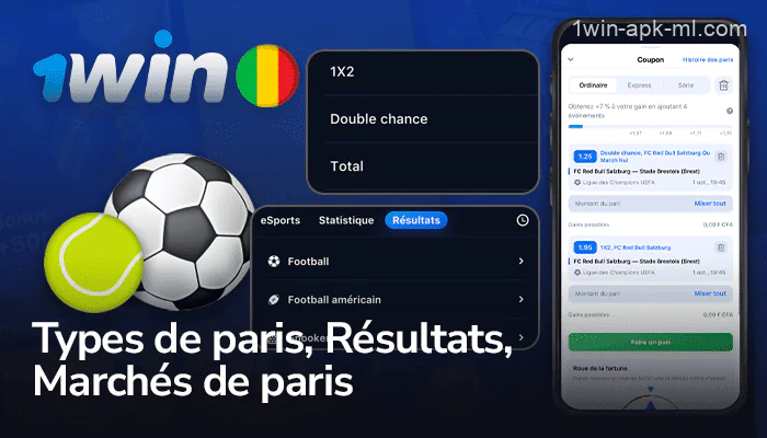 Types, marchés et résultats des paris sportifs sur l'application 1win