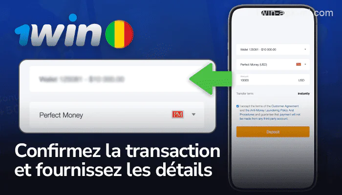 Saisissez vos coordonnées et confirmez la transaction sur la page de la banque