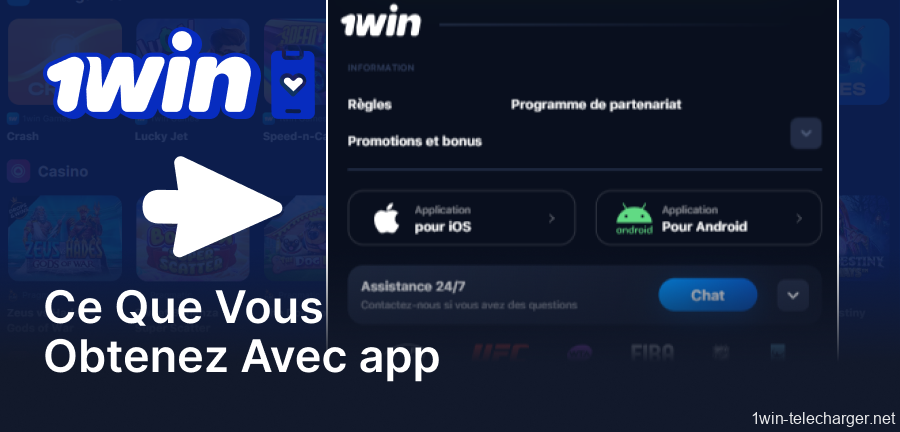 Fonctionnalités et fonctionnalités de l'application 1win